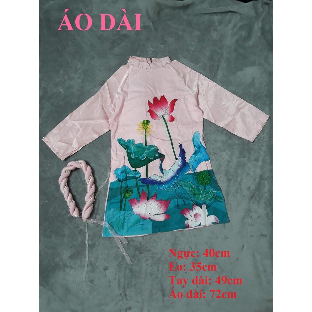 SET BỘ ÁO DÀI CÁCH TÂN BÉ GÀI KÈM VÁY VÀ MẤN ĐẦU