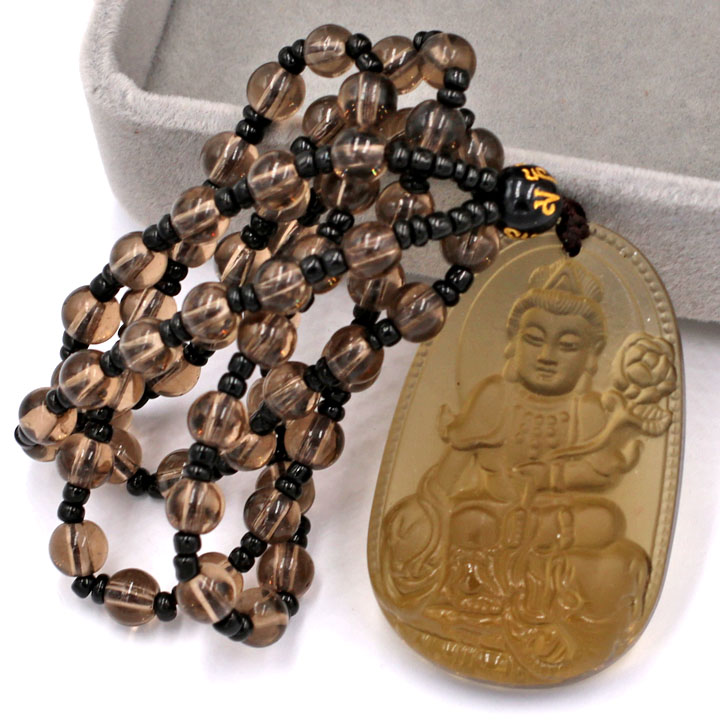 Vòng cổ Bồ tát Phổ hiền đá Obsidian 5 cm DHBNN2