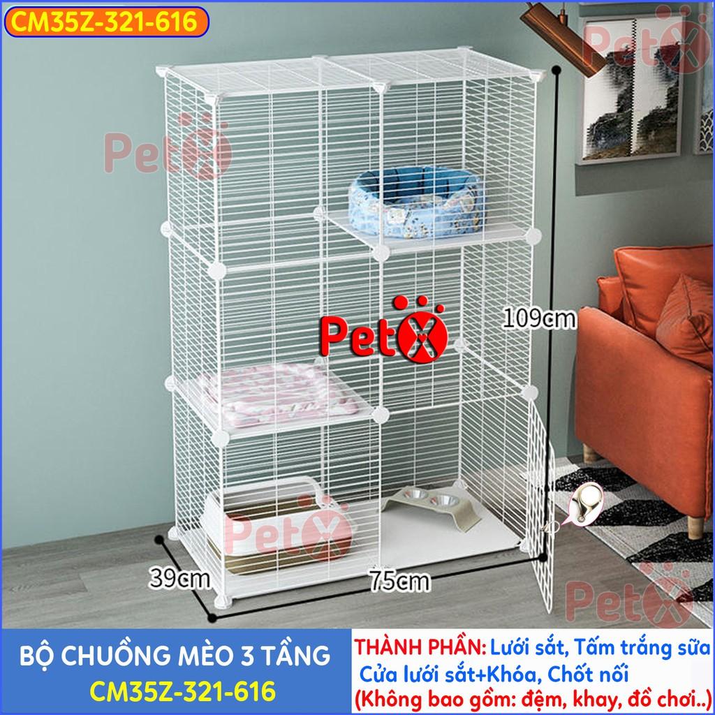 Chuồng mèo 2 tầng, 3, 4 tầng giá rẻ đẹp lắp ghép đa năng đơn giản với lưới sắt sơn tĩnh điện nuôi thú cưng, thỏ, bọ