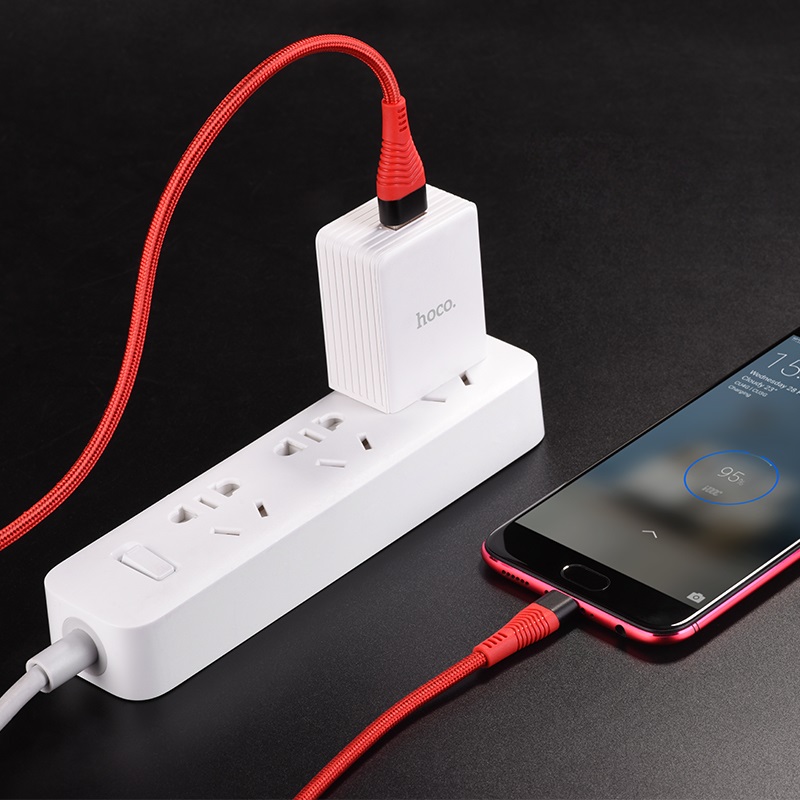 Cáp sạc nhanh và truyền dữ liệu Micro USB Hoco hỗ trợ sạc siêu nhanh 4A MAX dành cho điện thoại Samsung, Huawei, Oppo, dài 120cm - Hàng chính hãng