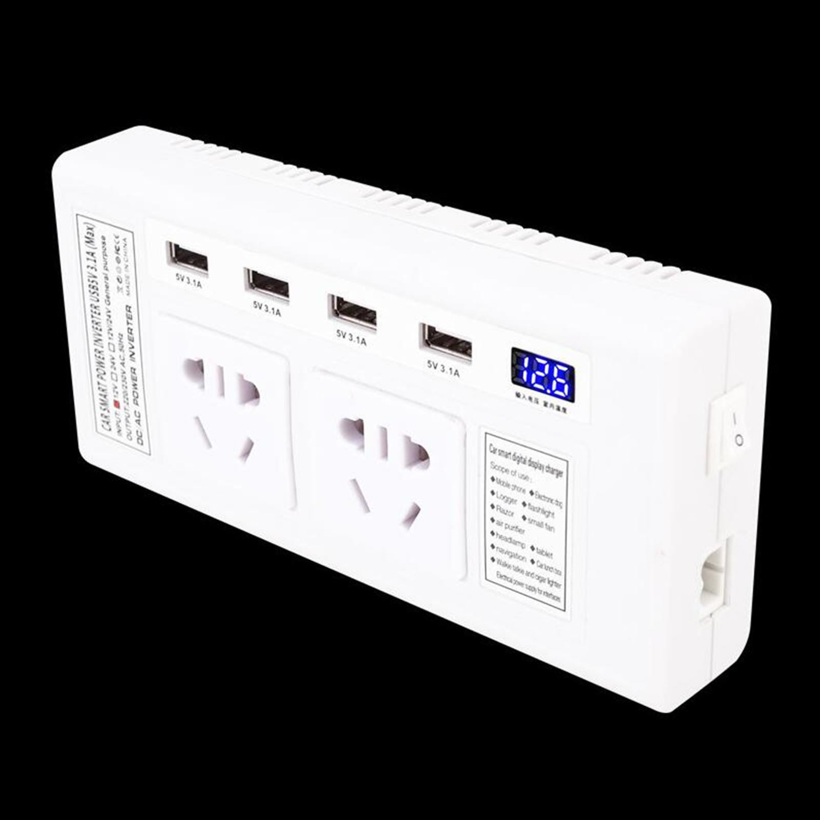 Car Inverter USB Auto Converter Inversor DC 12V to AC 220V White 12V