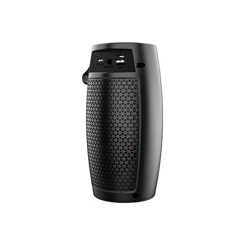 Loa tương thích Bluetooth Trọng lượng nhẹ Di động Thẻ không dây dạ quang RGB đầy màu sắc Loa Fm Máy nghe nhạc có dây buộc Màu sắc: đen