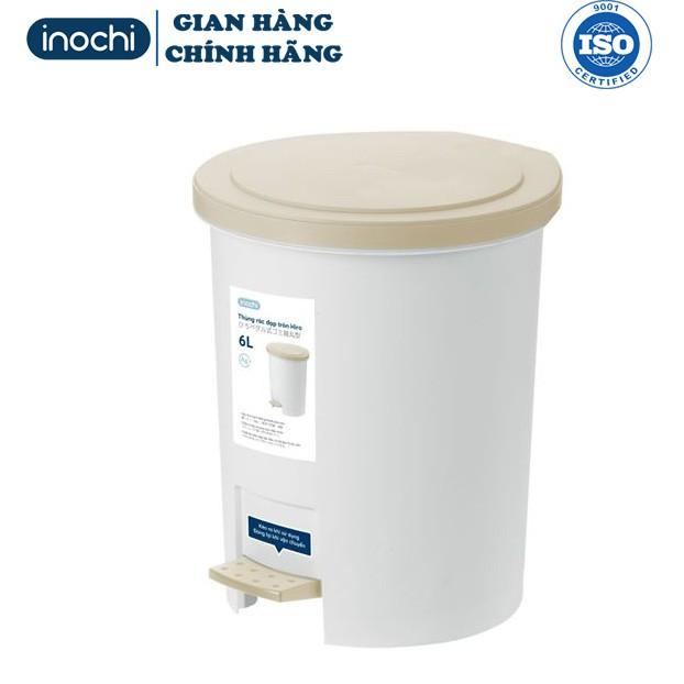 Thùng Rác Nhựa Đạp Chân Nắp Tròn inochi 6L 12 Lít Sọt Rác Văn Phòng mini thông minh THRT6L