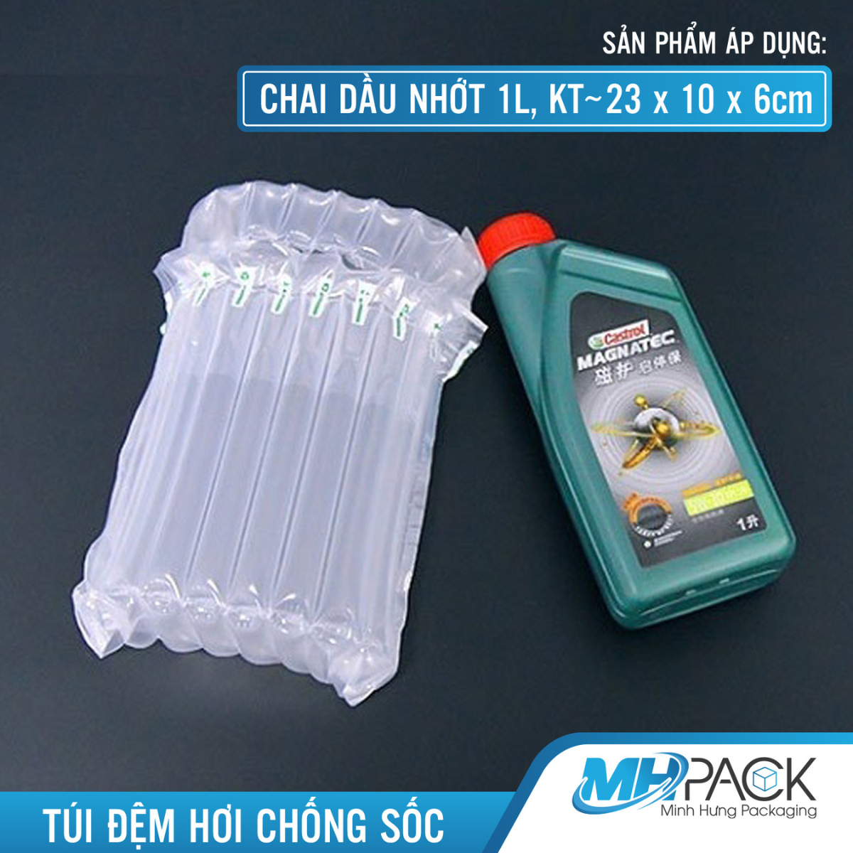 Đệm hơi dạng túi 1 lít kích thước sản phẩm 23x10x6 túi gói hàng chống sốc sữa bột, mỹ phẩm, chai lọ thủy tinh, dầu nhớt