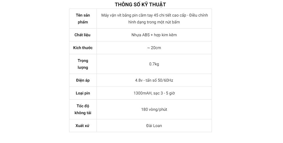 Máy Vặn Vít Bằng Pin Cầm Tay 45 Chi Tiết S168 Đa Năng, Tiện Dụng, An Toàn - Hàng Nhập Khẩu