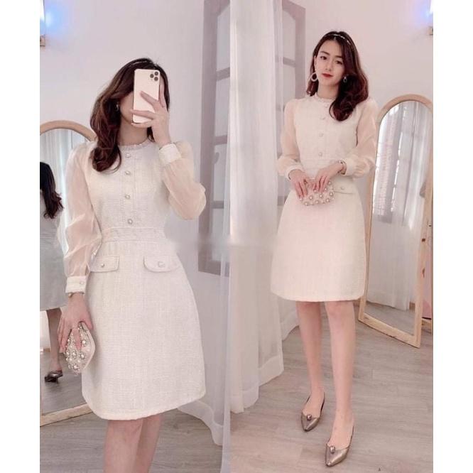 ️ĐẦM DẠ WEET 2 LỚP PHỐI TƠ PHỐI CÚC