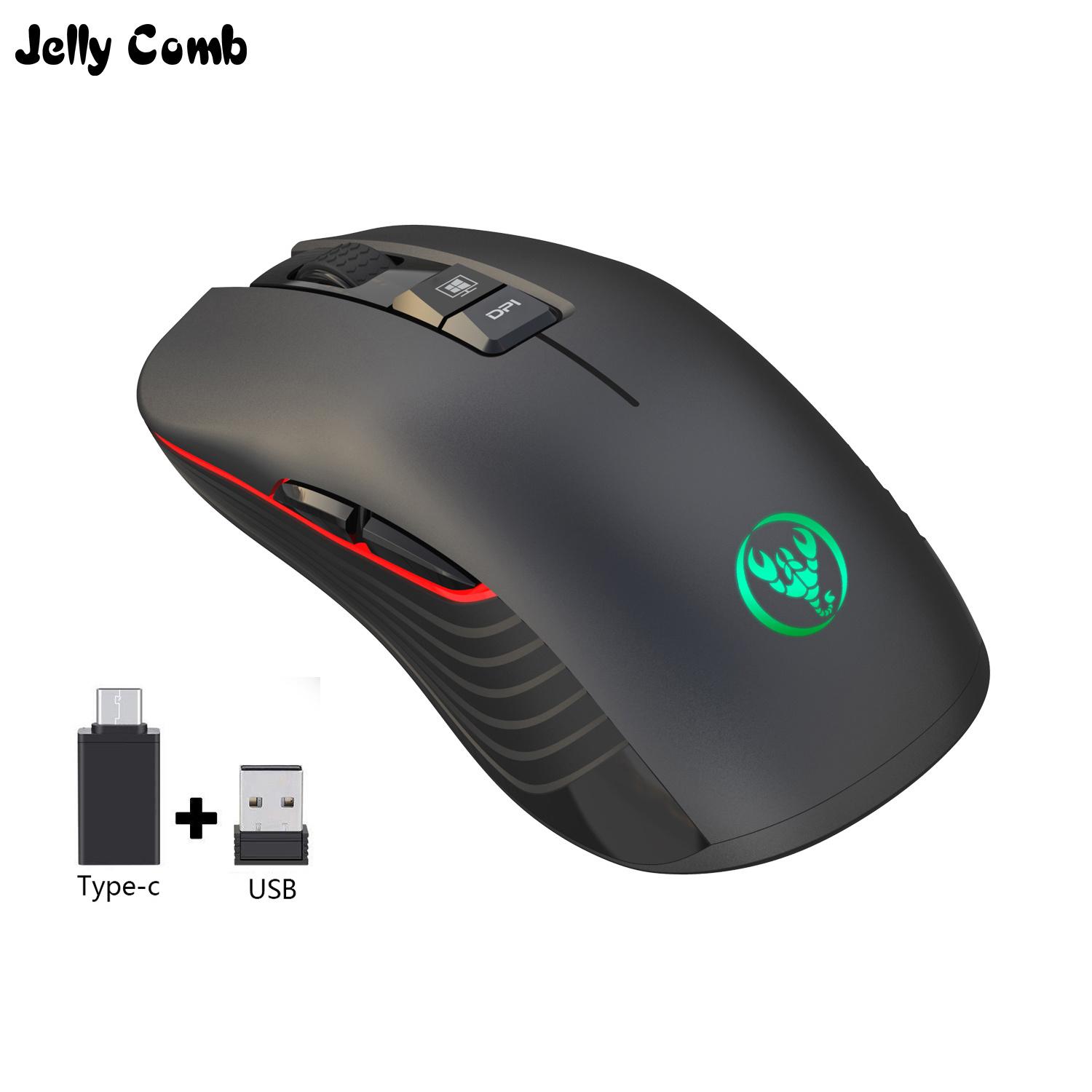 Sữa Ong Chúa Lược 2.4 Ghz Chuột Chơi Game Không Dây Pin Sạc 3600DPI Có Thể Điều Chỉnh USB Loại C Silent Chuột Cho Macbook Laptop game Thủ