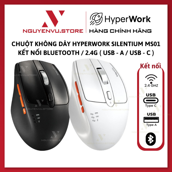 Chuột máy tính không dây HyperWork Silentium MS01 - Hàng Chính Hãng