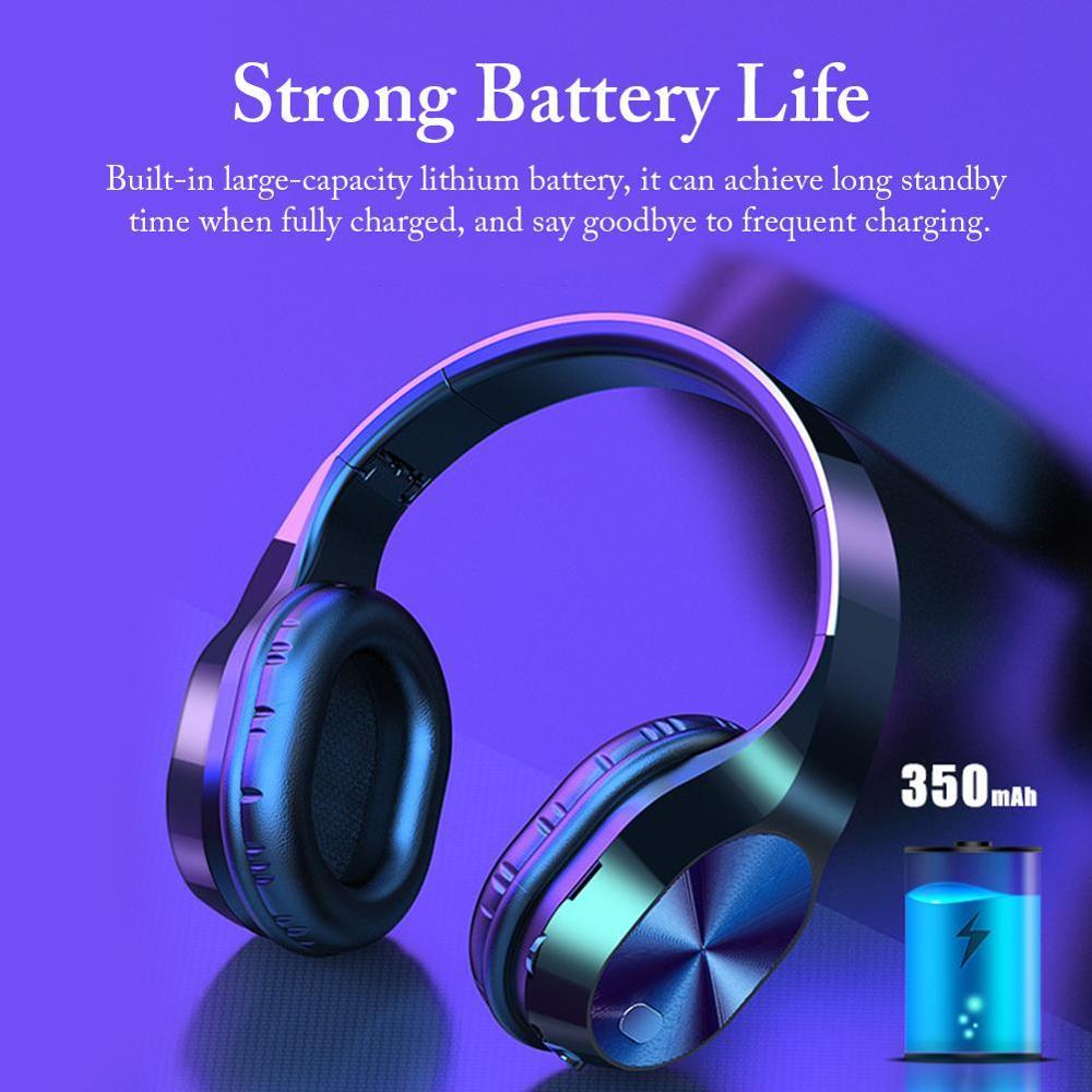 2020 Mới T5 Bluetooth Tai Nghe Stereo Không Dây Tai Nghe Có Thể Gập Lại Thấp Bass Tai Nghe Có Thể Điều Chỉnh Tai Nghe Nhét Tai Có Mic/Thẻ TF