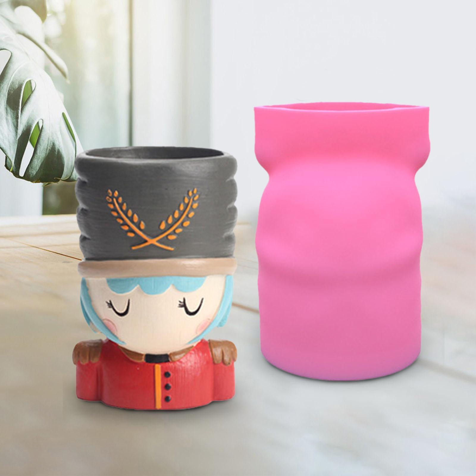 Soldier Shaped Silicone Mold Epoxy Resin Casting Flower Pot Mould Decoration