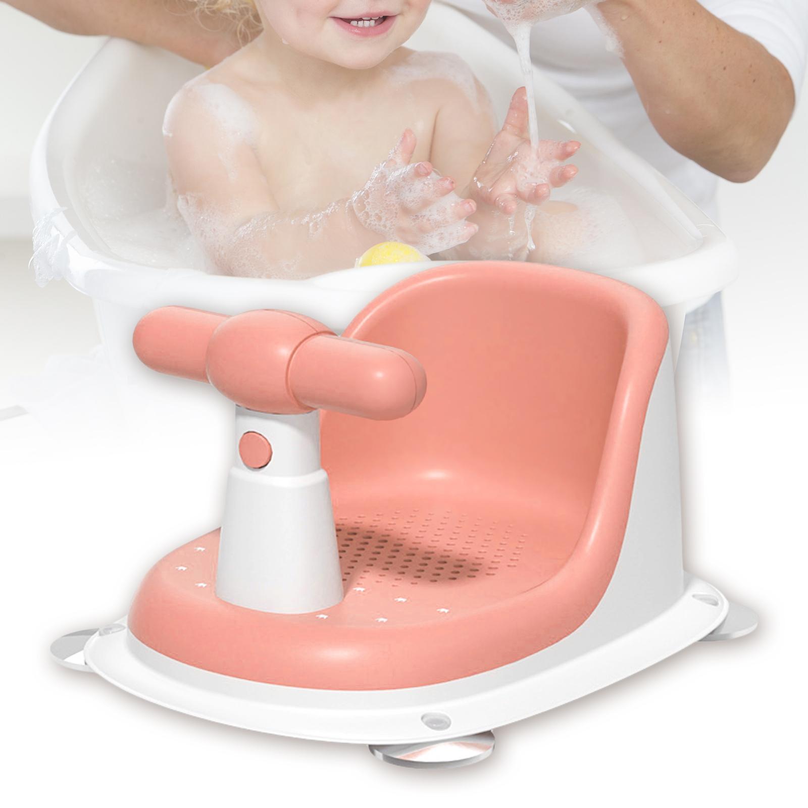Baby Bath Seat Sit up Bathing Safety Suction for Baby Bathing 6-18 Months Pink