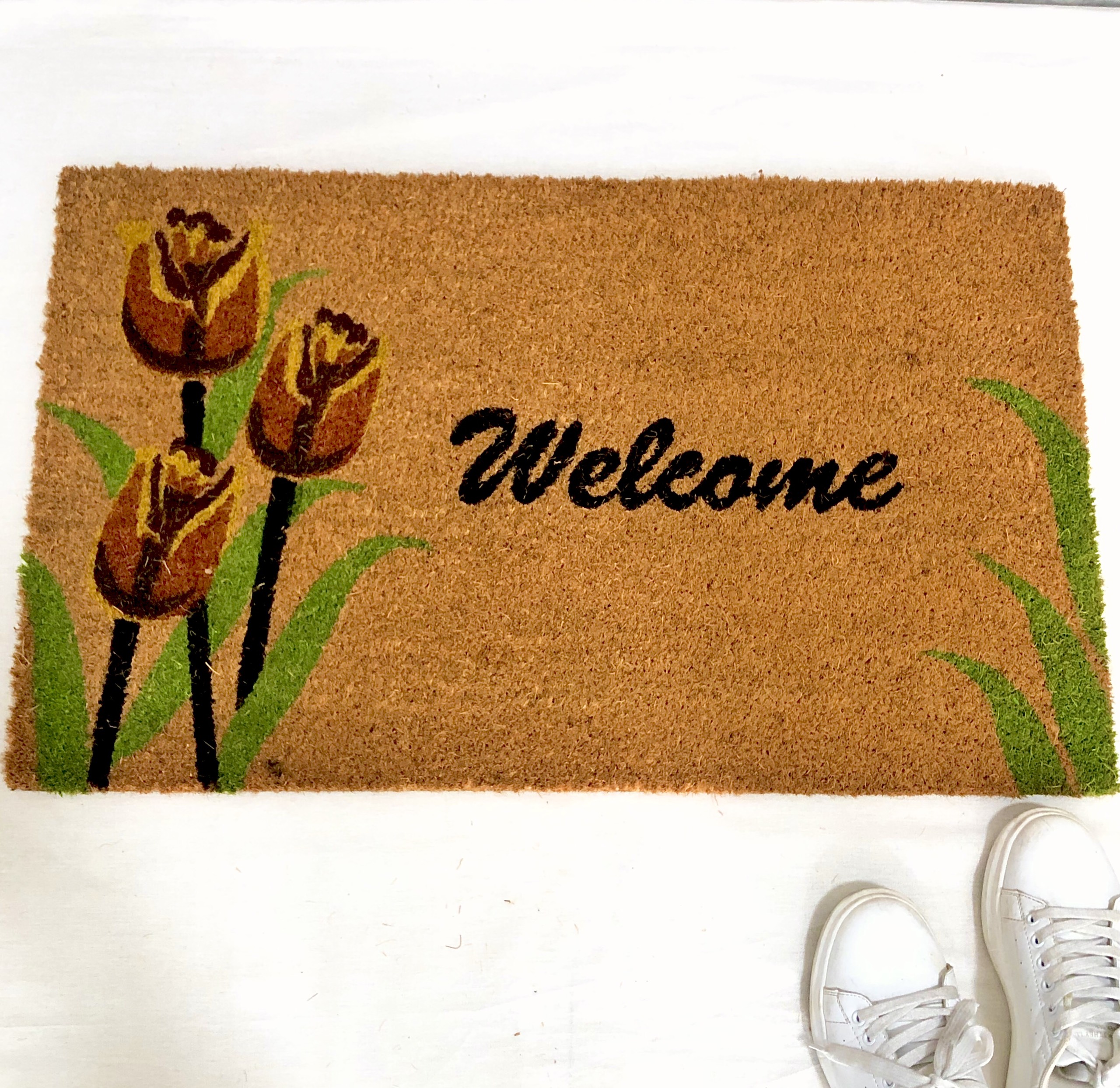 Thảm Chào Đón Xơ Dừa Welcome Trang trí tại các cửa, lối vào trong nhà và ngoài trời