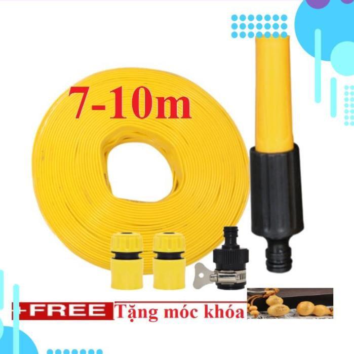 Bộ dây vòi xịt ️bơm nước phun sương️ , tăng áp 3 lần, loại 7m, 10m 206622-5 cút sập,nối đen+ móc khoá