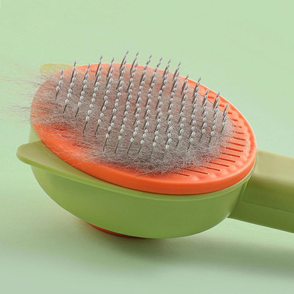 Lược Chải Lông Có Nút Bấm Đẩy Lông Thừa Cho Chó Mèo Hình Tai Mèo - YonaPetshop