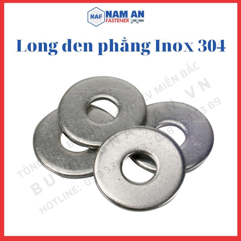 100 con Long đền phẳng Inox 304 M6, M8, M10, M12, long đen phẳng inox 304, vòng đệm inox