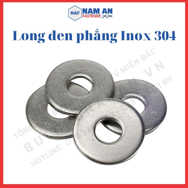 100 con Long đền phẳng Inox 304 M6, M8, M10, M12, long đen phẳng inox 304, vòng đệm inox