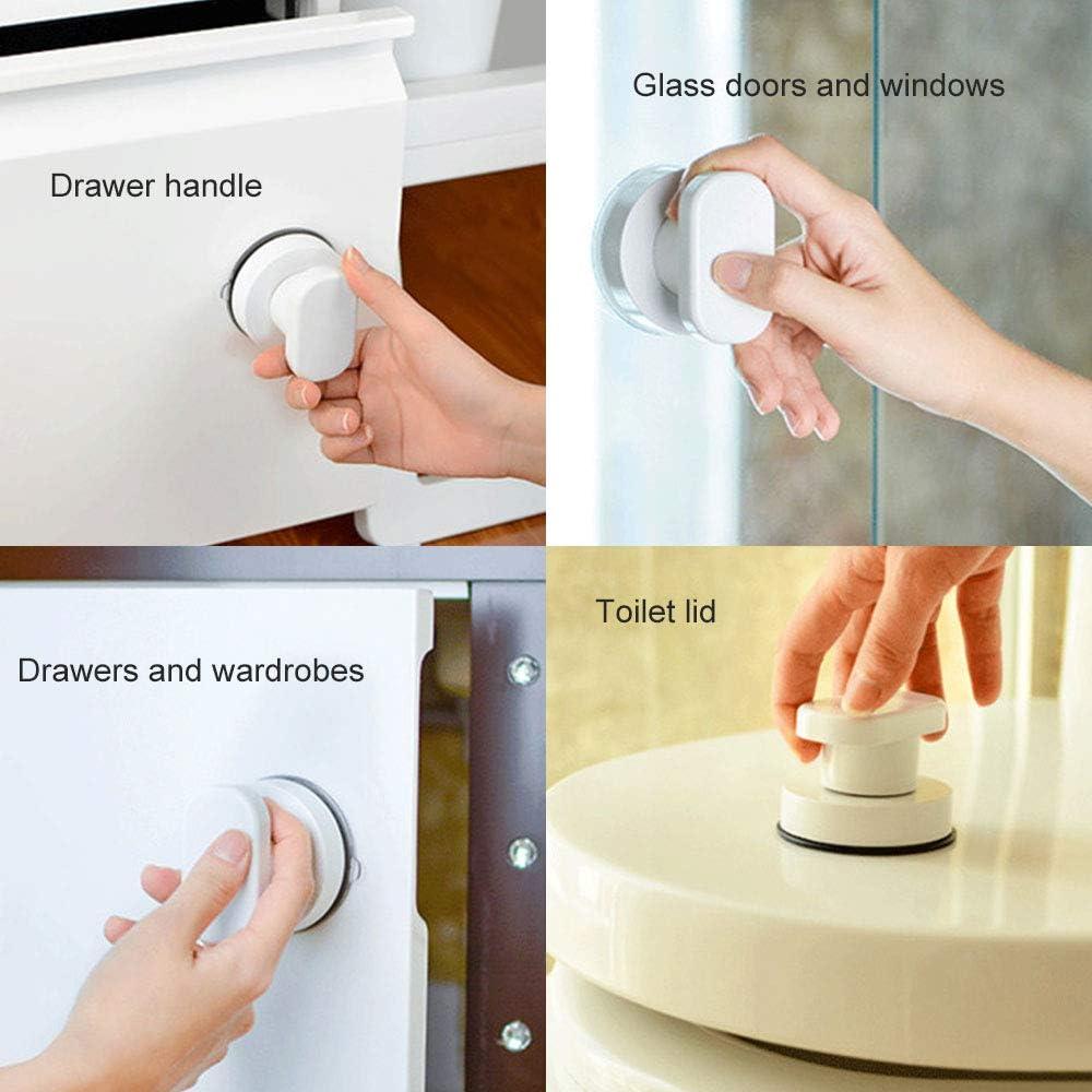 Tay Nắm Cửa Cốc Hút Giấc Mơ Nhà Bếp 2 Chiếc Cốc Hút Kéo Ngăn Kéo Tủ Tủ Lạnh Cửa Kính Di Động Di Động Tay Cầm Kéo Với Cốc Hút Mạnh Cho Phòng Tắm