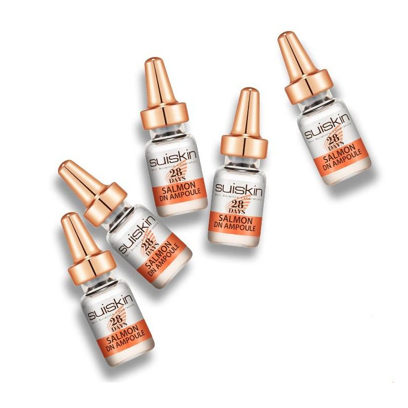 Combo 5 chai Tinh chất Tế bào gốc từ DNA trứng cá hồi ngừa mụn phục hồi da Suiskin Salmon DN Ampoule 2ml x5