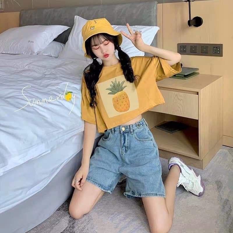 Áo croptop trái thơm xinh xắn