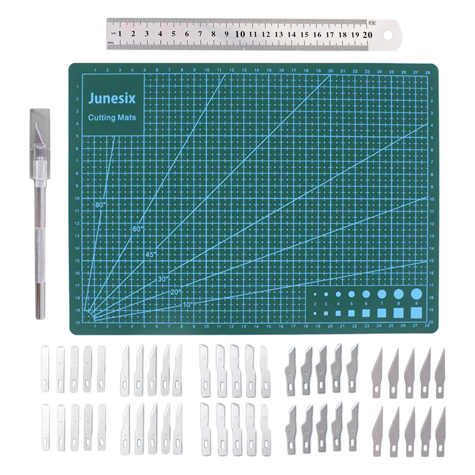 Precision Carving Craft Hobby Kit Includes Carving Blades, Cutting Board, Steel Ruler for DIY Art Work Cutting, Stencil, Scrapbook