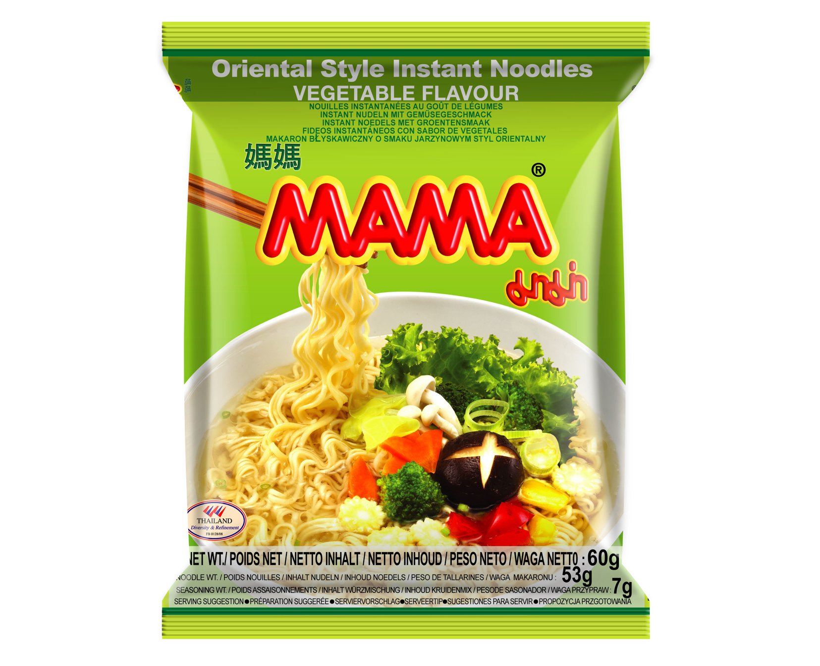 THÙNG 30 GÓI - MÌ MAMA CHAY HƯƠNG RAU CỦ 60G