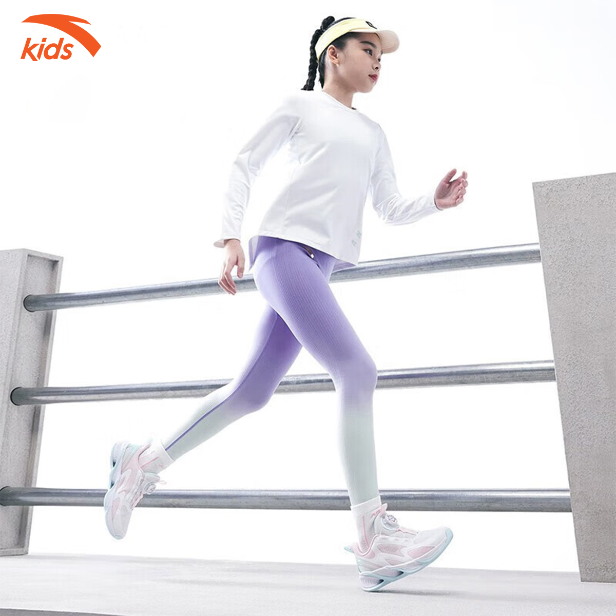 Giày thời trang thể thao bé gái Anta Kids, dòng chạy, kết hợp vải lưới thoáng khí 322315511