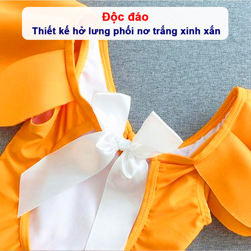 Bikini cho bé cánh tiên 5-25kg Baby-S, Đồ bơi bé gái liền thân tone màu hồng cực xinh xắn – SDB018