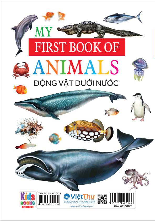My First Book Of Animal - Động vật dưới nước - Quyển sách đầu tiên của bé về động vật. - Chủ đề động vật dưới nước