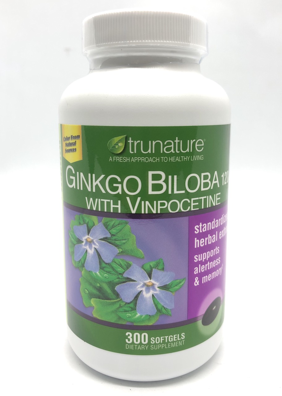 Thực phẩm bổ sung Trunature Ginkgo Biloba 300 viên nhập Mỹ - tăng cường tuần hoàn não