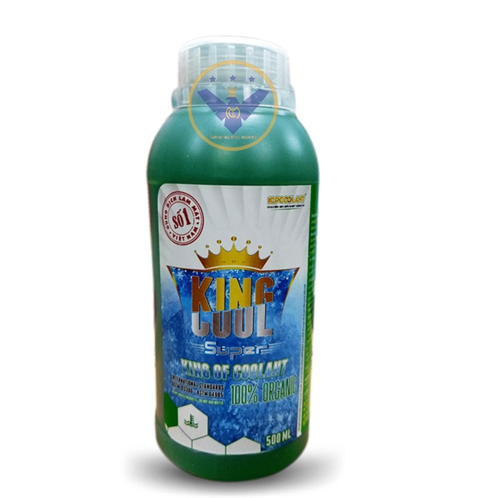 Nước làm mát động cơ xe ô tô màu xanh cao cấp KINGCOOL SUPER can 4L tặng lon 500ml