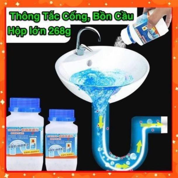Bột thông tắc cống, bồn cầu siêu mạnh chai lớn