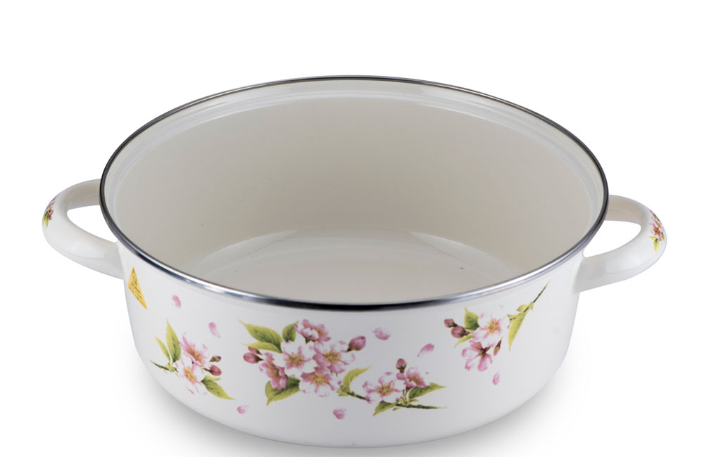 Nồi tráng men FUJIHORO 20cm, 2.3L ( Hoa văn Sakura ) SYM-22, Sử dụng bếp từ