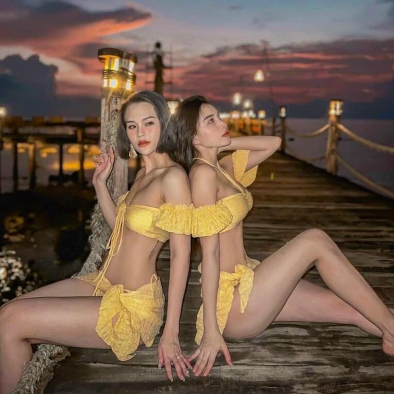 BIKINI 2 MẢNH VẢI XỐP KÈM KHĂN NHIỀU MÀU SẮC BIKINI UMI