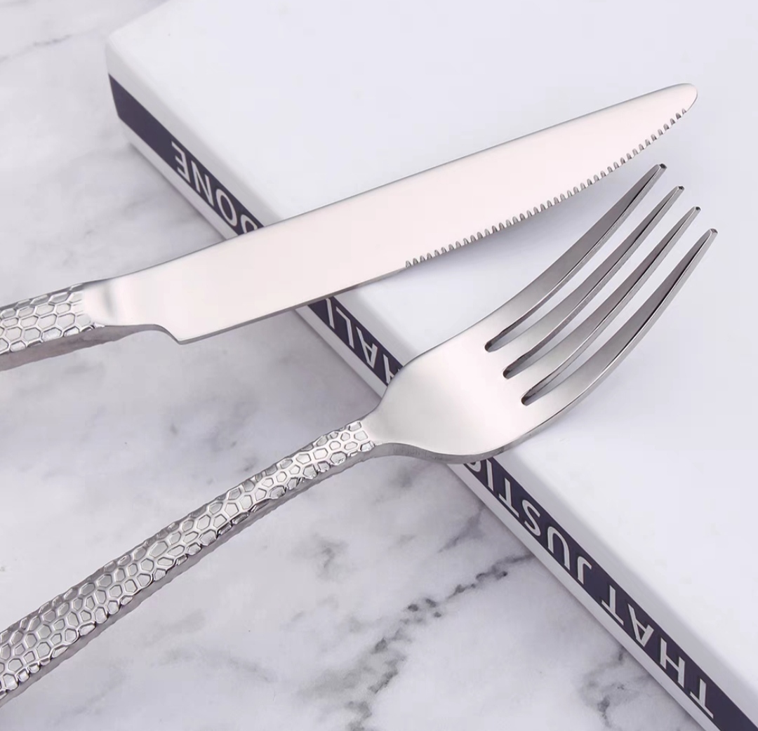 Sét dao muỗng nĩa cao cấp inox 304 - cán vân vây rồng