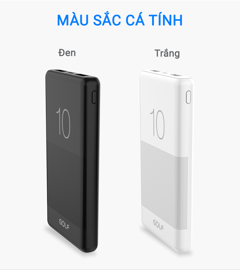 Pin sạc dự phòng 10000mAh Golf CANDY G80 - Hàng chính hãng