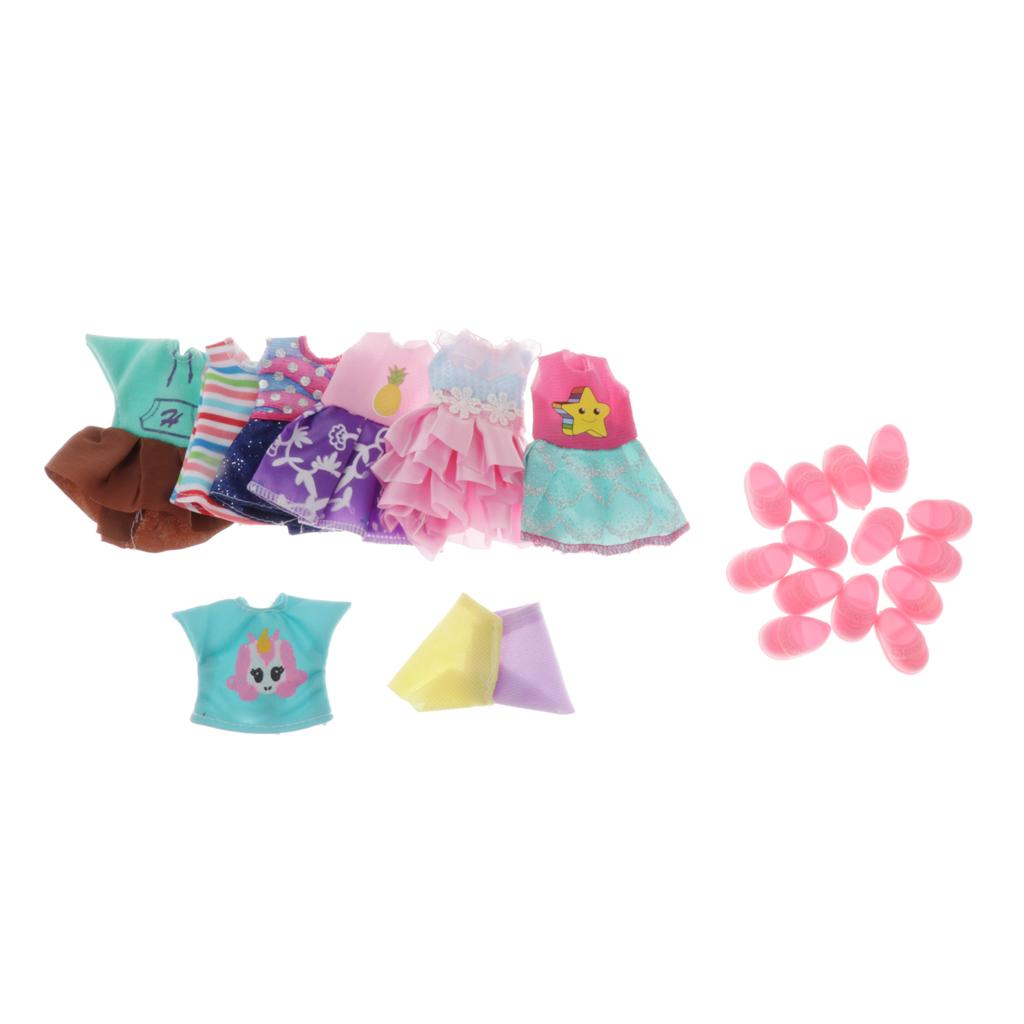 Bộ 7 Giả Playset Búp Bê Với Giày Cho 6 Inch Búp Bê-Dành Cho Bé Gái Giả Vờ Chơi Quà Tặng