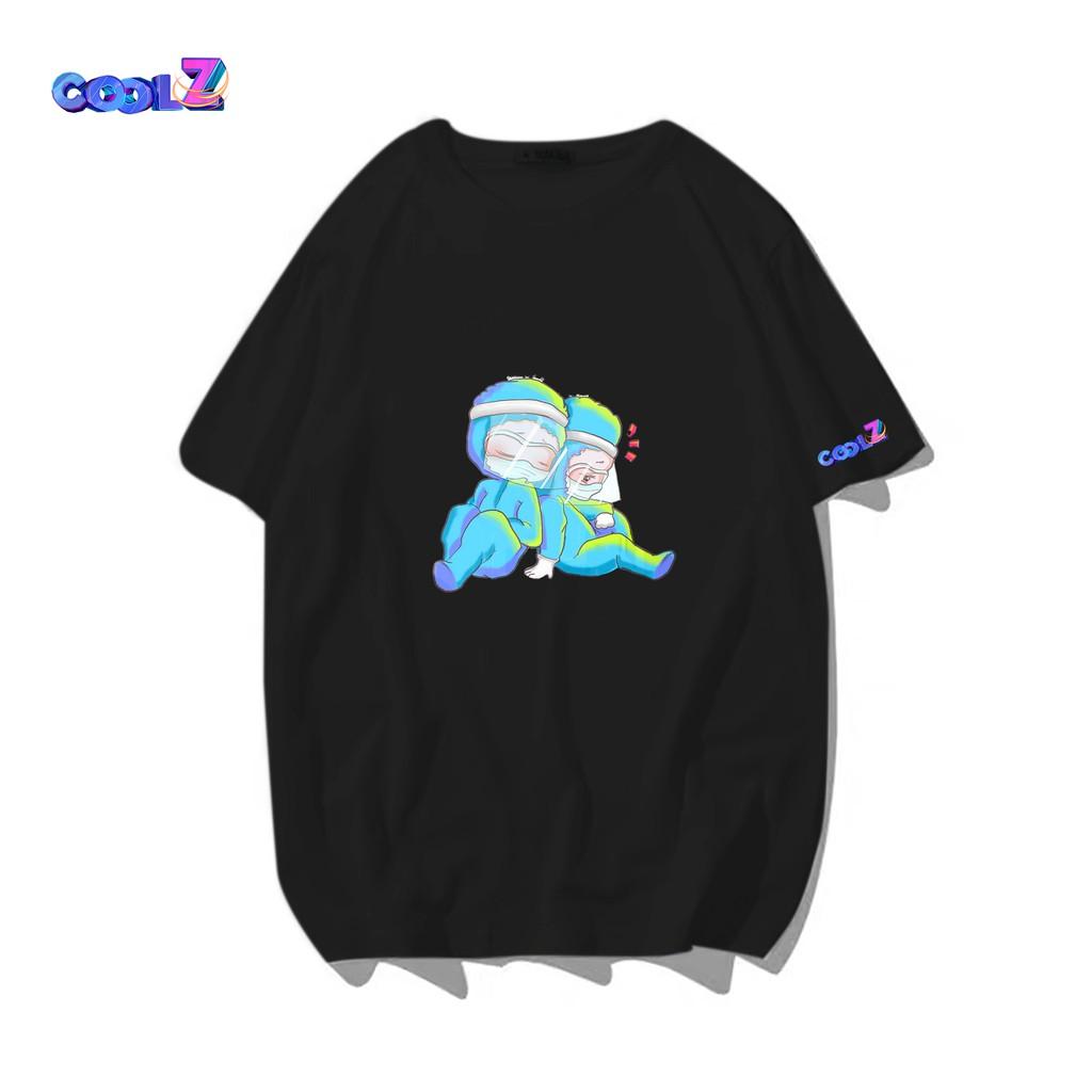 Áo thun tay lỡ.Chống dịch Chibi. CoolZ phông Unisex nam nữ Cotton oversize form rộng CZ252