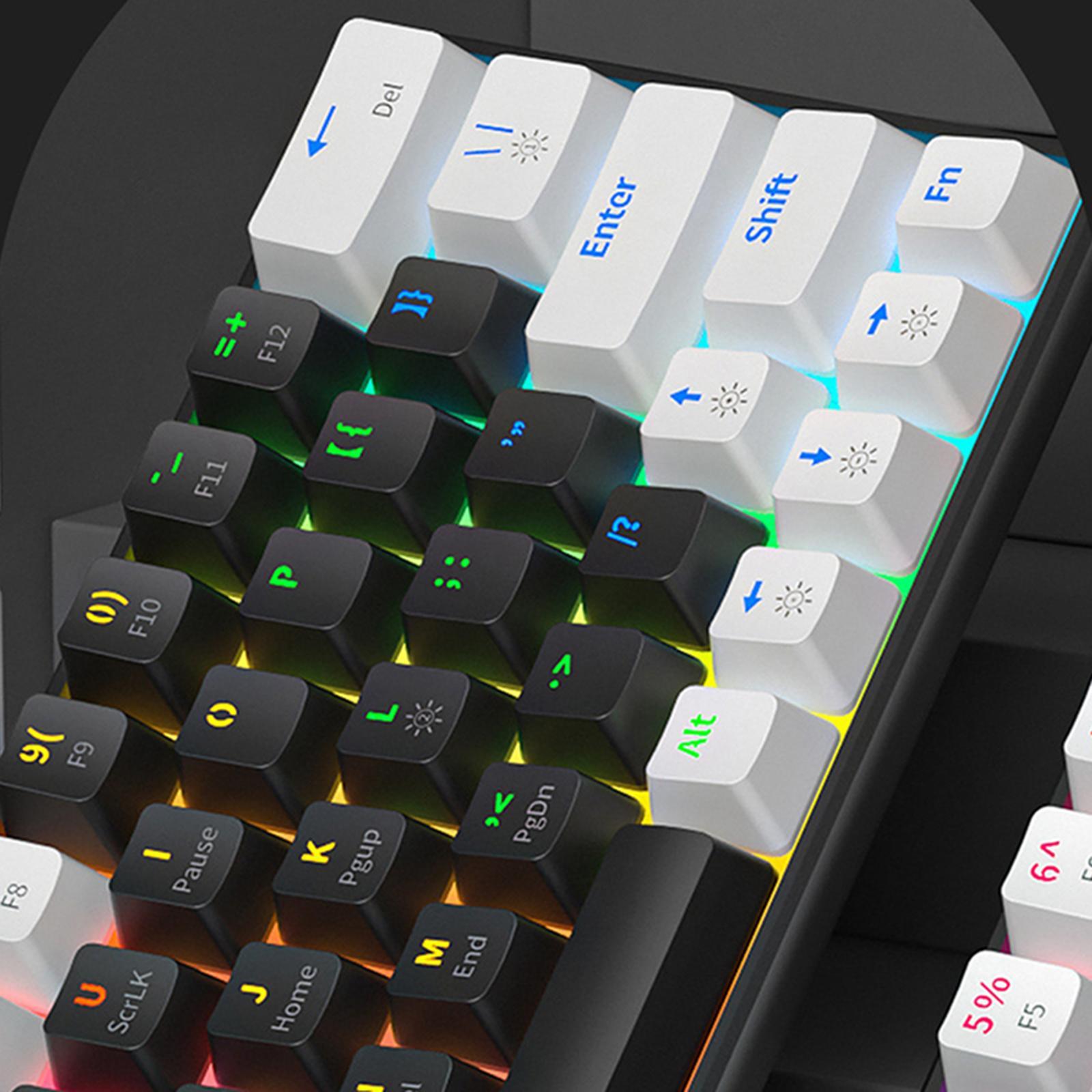 USB Wired Mechanical Keyboard USB Computer Keyboard RGB Backlight Portable Non Slip Pads High and Low Support Legs Office Keyboard 36 Keys