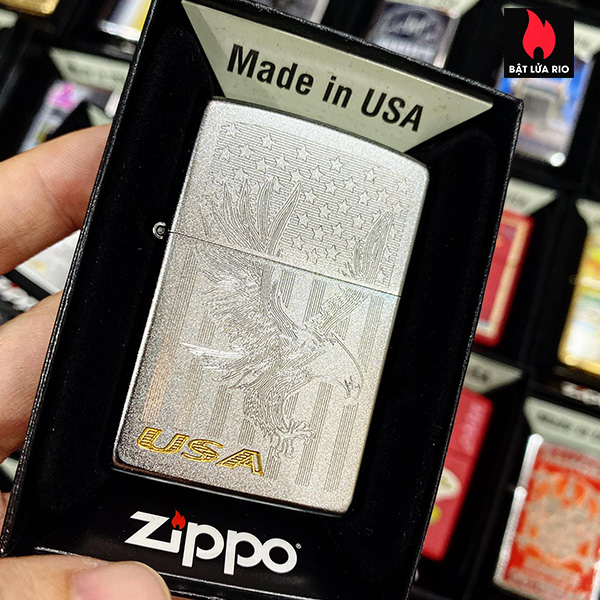 Bật Lửa Zippo 205 Eagle Flag Usa