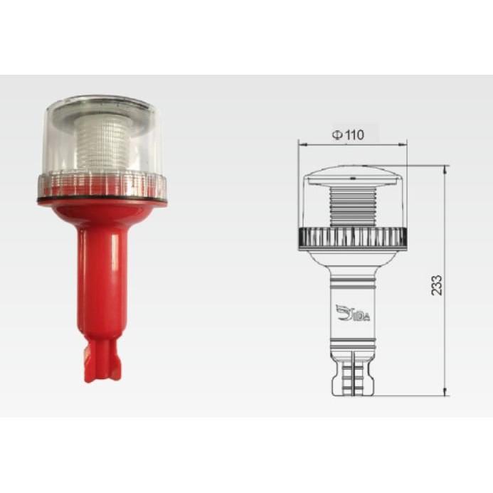 Đèn chớp báo không, chớp cảnh báo, chớp tín hiệu, chớp phao lưới dùng năng lượng mặt trời (0.7Watt 2200mAh Solar Power L