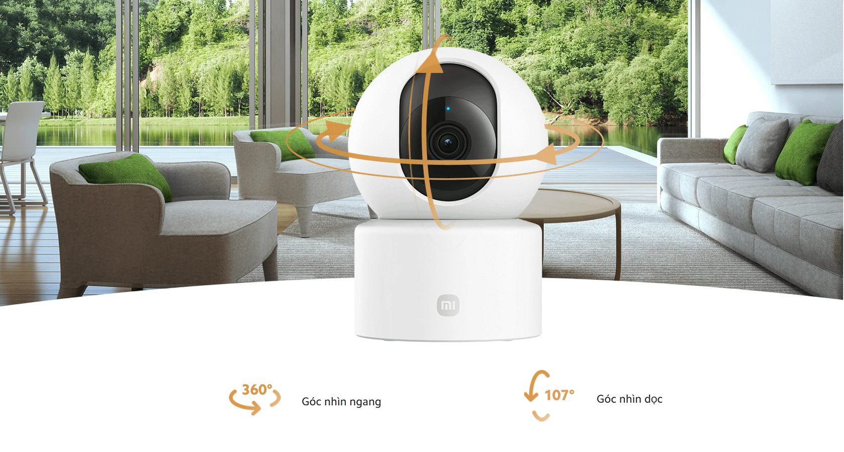 Camera 360° Xiaomi - Hàng chính hãng - Camera quan sát Mi 360° 1080P Mi Home Security có đèn hồng ngoại, kết nối wifi