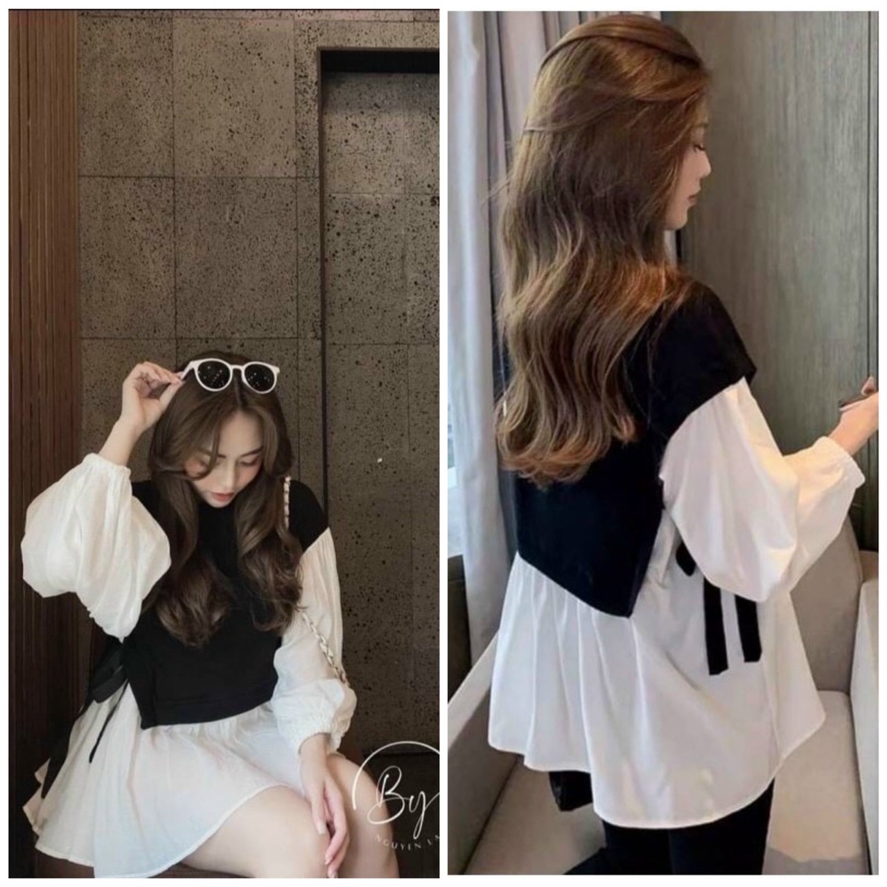 Áo bầu dài tay thời trang