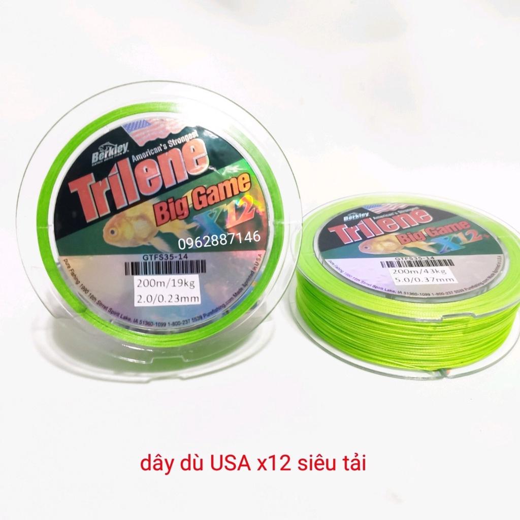 Dù chìm câu cá dây dù chìm triline x12 siêu mịn siêu tải 200m