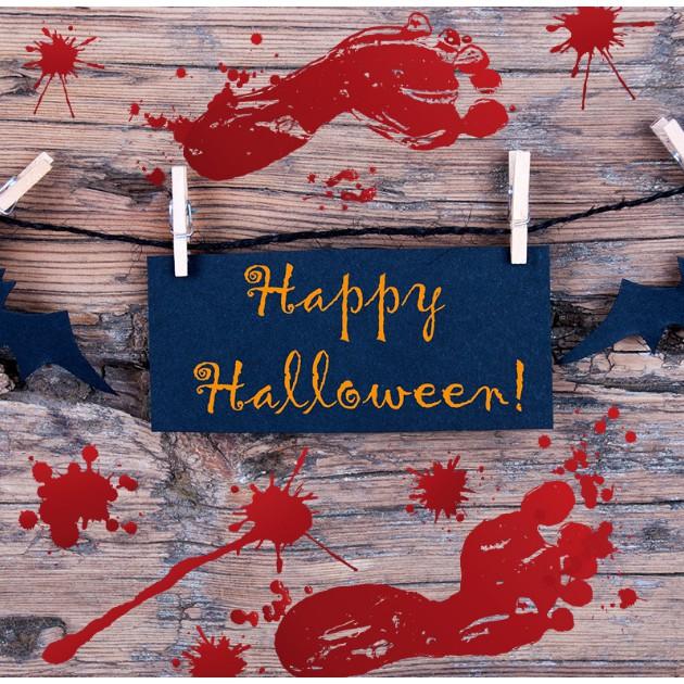 Decal trang trí tường - Halloween Bàn Chân Máu