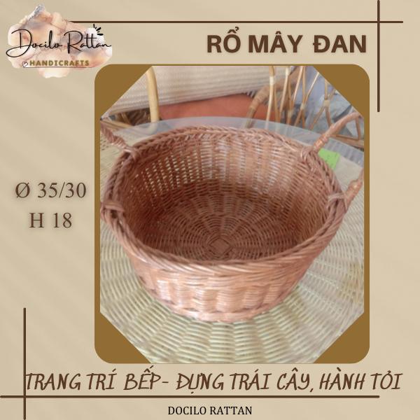 Giỏ, rổ mây đựng tỏi, hành, trái cây, hoa trang trí