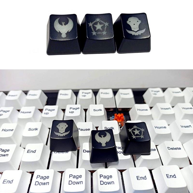 HSV 3PCS ABS Translucent Keycaps R4 Personality Height echanical Keyboard Keycap