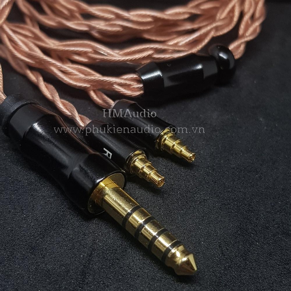 Dây tai nghe đồng OFC đường kính dây đơn 1.2mm tết 4 - Connector IE40 Pro
