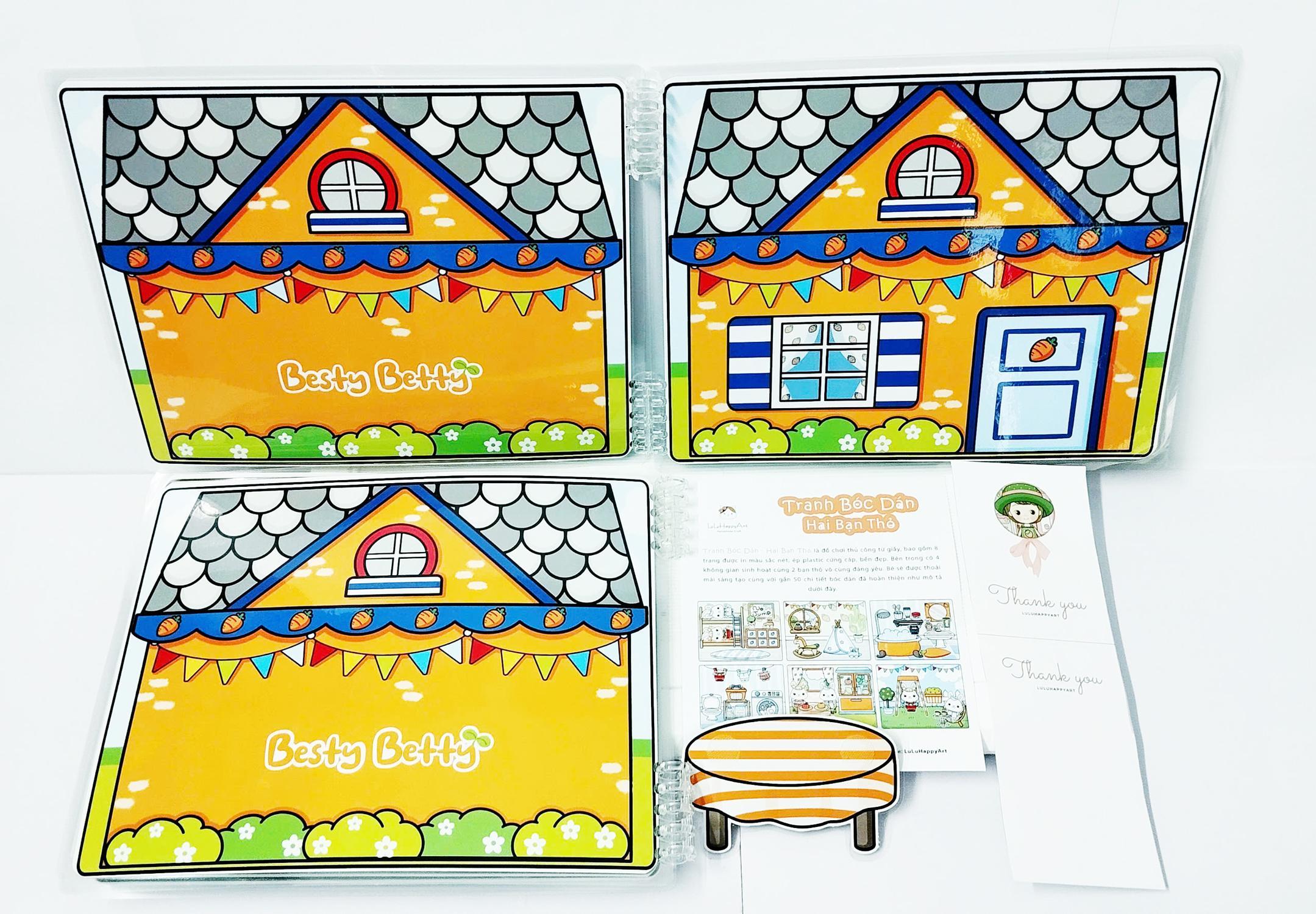 Bộ Tranh Tương Tác - Đôi Thỏ - LuLuHappyArt
