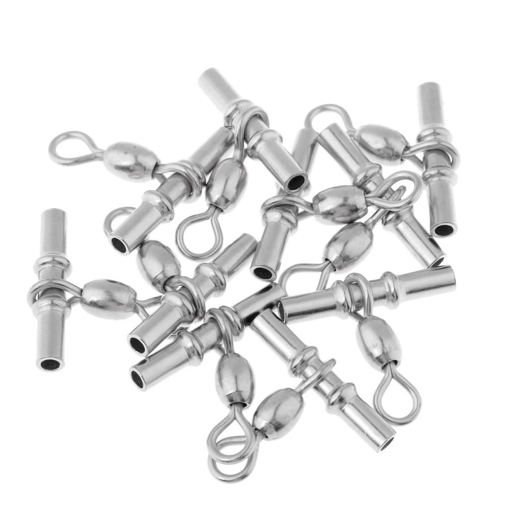 10pcs Fishing Crimp Swivel Cross-line Crane Swivel Tackle Connector