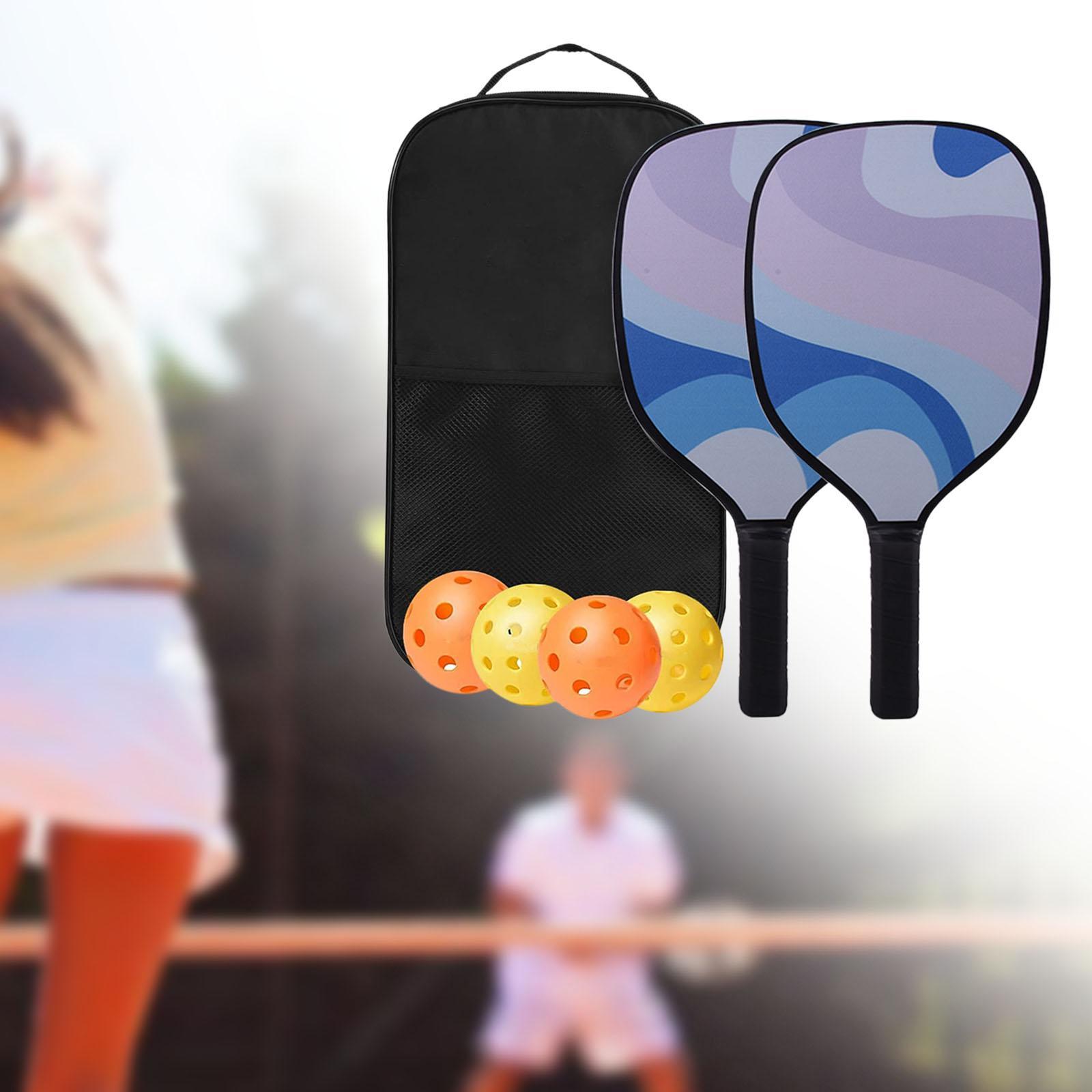Pickleball Paddles Sets, Anti Slip Sweat Absorbing Comfort Grip, Pickleball Set of 2 with 4 Balls and 1 Bag